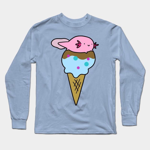 Axolotl Icecream Cone Long Sleeve T-Shirt by saradaboru